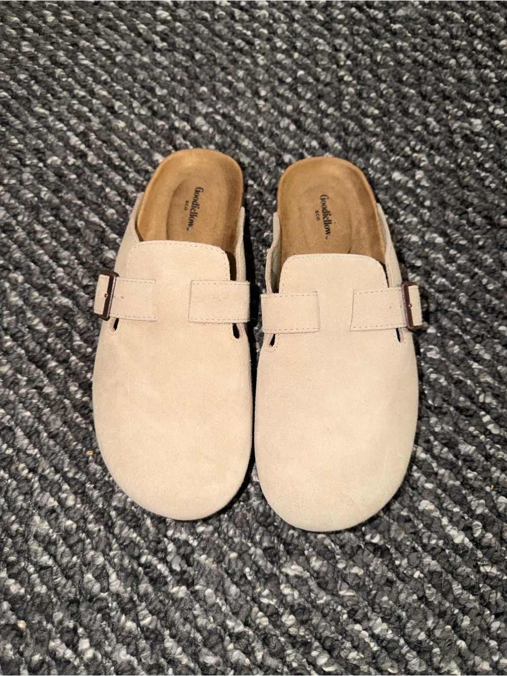 Goodfellow & Co Women's Suede Slip-On Mules in Light Beige
